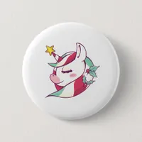 Christmas Unicorn Button