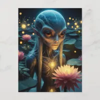 Alien in a Lotus Pond Postcard