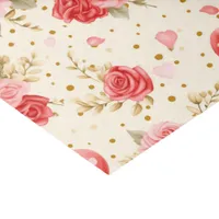 Valentine's Pink and Red Roses and Hearts  Tissue Paper