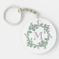 Floral Wreath Monogram Keychain