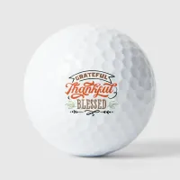 Grateful Thankful Blessed Holiday Thanksgiving Golf Balls