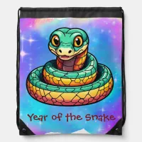 Cute Kawaii Chinese Zodiac Year of the Snake | Drawstring Bag