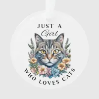 Just a Girl Who Loves Cats Personalized Ornament