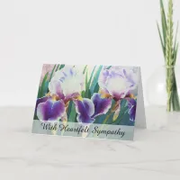 *~*  2 IRIS FLOWERS TV2 Sympathy Love Light Card