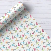 Cute Scissors School Kids Teacher Pattern Wrapping Paper