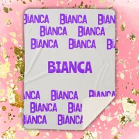 Personalized Girl Name in Purple | Sherpa Blanket