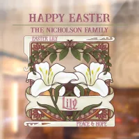 Happy Easter: Vintage Lily Design Peace Hope Window Cling