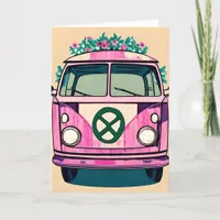 Floral Retro 1970's Van | Groovy Birthday Card