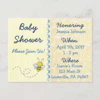 Yellow Bumblebee Baby Shower Invitation