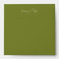 Olive Green Solid Stationery Colored Envelope