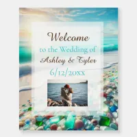 Welcome to Our Wedding | Ocean Waves and Sea Glass Foam Board