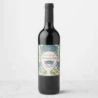 Crab Feast-Watercolor Blue Crabs, Retirement Wine Label