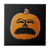 Jack o' Lantern Unhappy Face, Halloween Pumpkin Tile