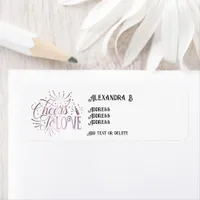 Cheers To Love Wine Tasting Elegant Bridal Shower Label