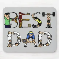 Best Dad Sports Fun Text Mouse Pad