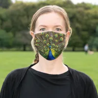 Colorful peacock adult cloth face mask