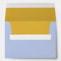 Powder Blue Gold Insert Wedding Envelope