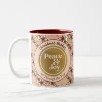 Peace & Joy Christmas: Pink and Gold Glitter Two-Tone Coffee Mug