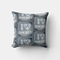 Hockey Love Pattern Throw Pillow