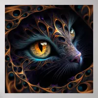 Fractal cat poster