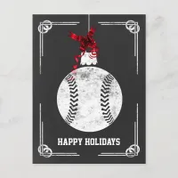 chalkboard baseball player Christmas Cards