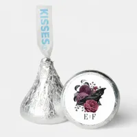 Mauve Floral Gothic Raven Wedding Monogram Hershey®'s Kisses®