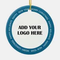 Business Logo and Information Customer  Ceramic Ornament