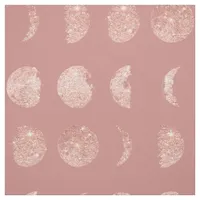 Rose Gold Glitter Moon Phases DIY By The Yard Fabric