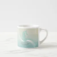 Beach House Seahorse Aqua Blue ID623 Espresso Cup