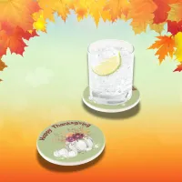 Simple White Pumpkin & Floral Thanksgiving | Coaster