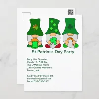 St Patricks Day Party Gnomies Invitation Postcard