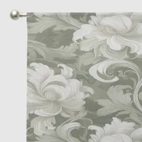 Dramatic Baroque Floral Sage Green V2 ID1050 Sheer Curtains