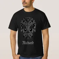 Filigree Goth Day of the Dead Skull T-Shirt