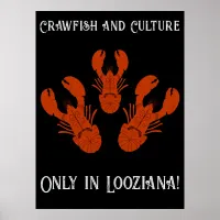 Distressed Travel Cajun Louisiana-Crawfish Poster