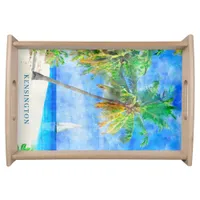 Tropical Island Beach Palm Tree Serving Tray