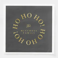 Black Gold Christmas Ho Ho Ho ID1009 Paper Dinner Napkins