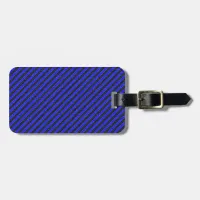 Thin Black and Blue Diagonal Stripes Luggage Tag