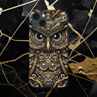 Steampunk Metal Gears and Owl  iPhone 13 Case