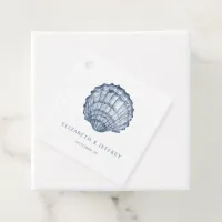 Rustic Blue Seashells Marine Ocean Beach Wedding  Favor Tags