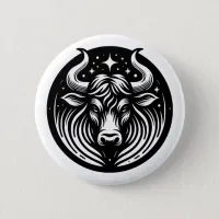 Horoscope Sign Taurus Bull Symbol  Button