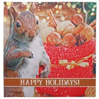 Cute Squirrel Christmas Nuts Cloth Napkin