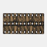 Caribbean Tribal Mudcloth: Black, White, Gold Desk Mat