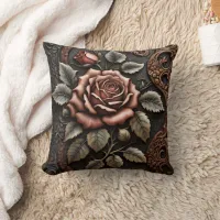 Elegant Rose in Ornate Design at Twilight Throw Pillow