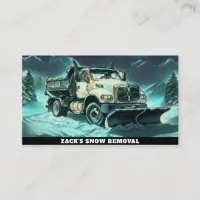 *~* Mint  Teal Snow Removal Snow Plow Truck AP74 Business Card