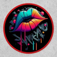 Vibrant Graffiti-Style Colorful Lips Patch