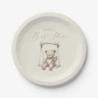 Cute Vintage Teddy Bear Baby Shower Paper Plates