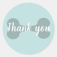 Teal Thank You Dog Bone Sticker