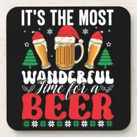 It's The Most Wonderful Time For A Beer Christmas Beverage Coaster