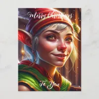 Merry Christmas To You | Cute Elf Postcard