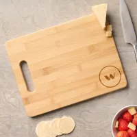 Minimalistic Circled Monogram Wooden Cutting Board